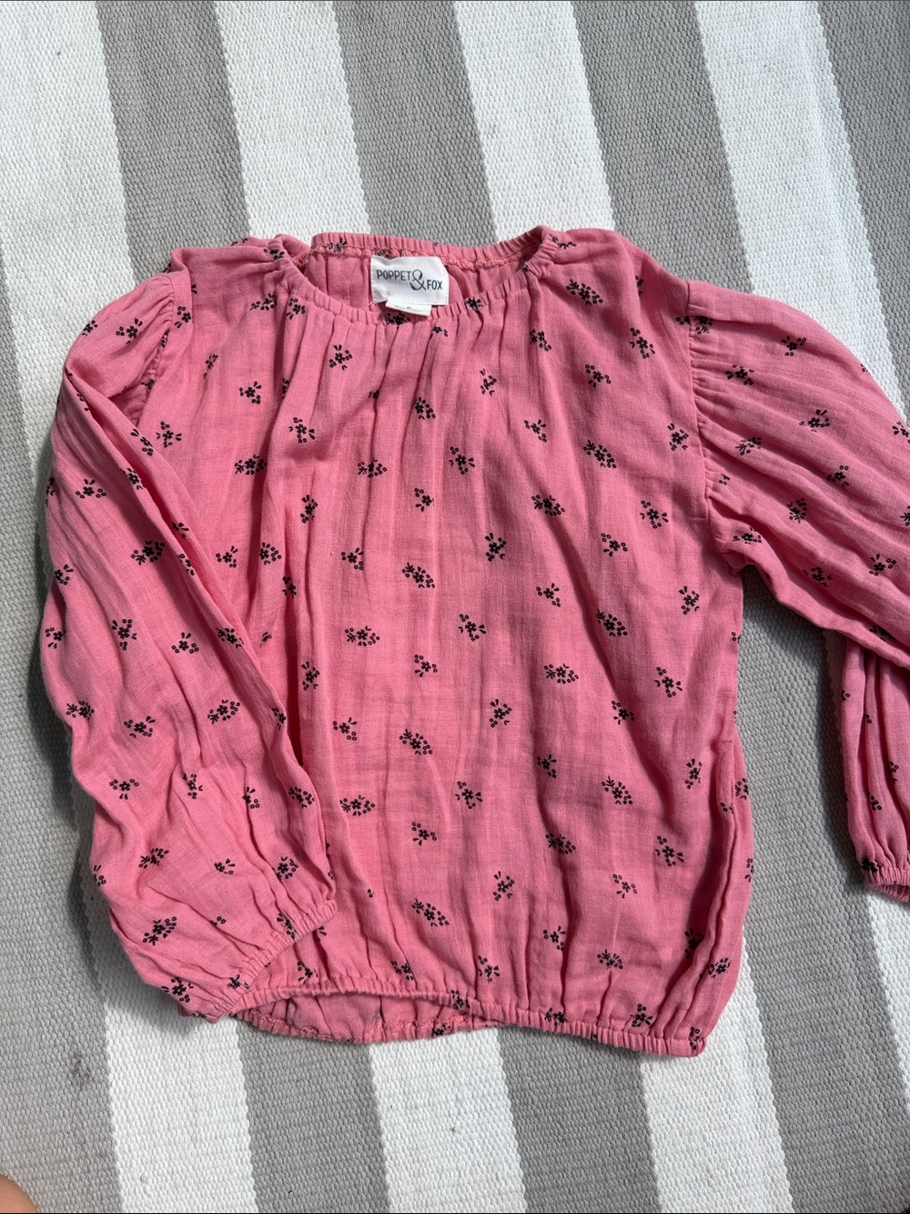 Paper Fox Rose Pink Floral Peasant Blouse for Girls